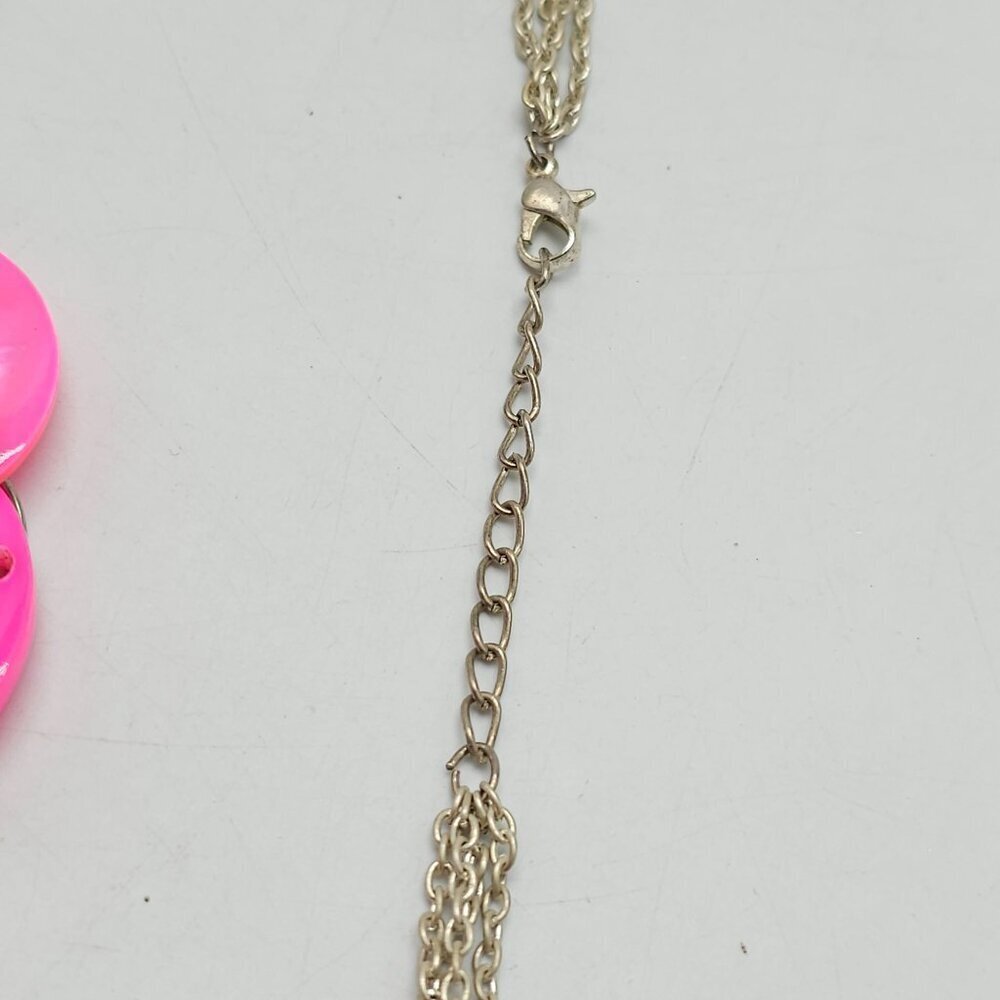 Pink Circle Disc Shell Chain Statement Necklace V… - image 4